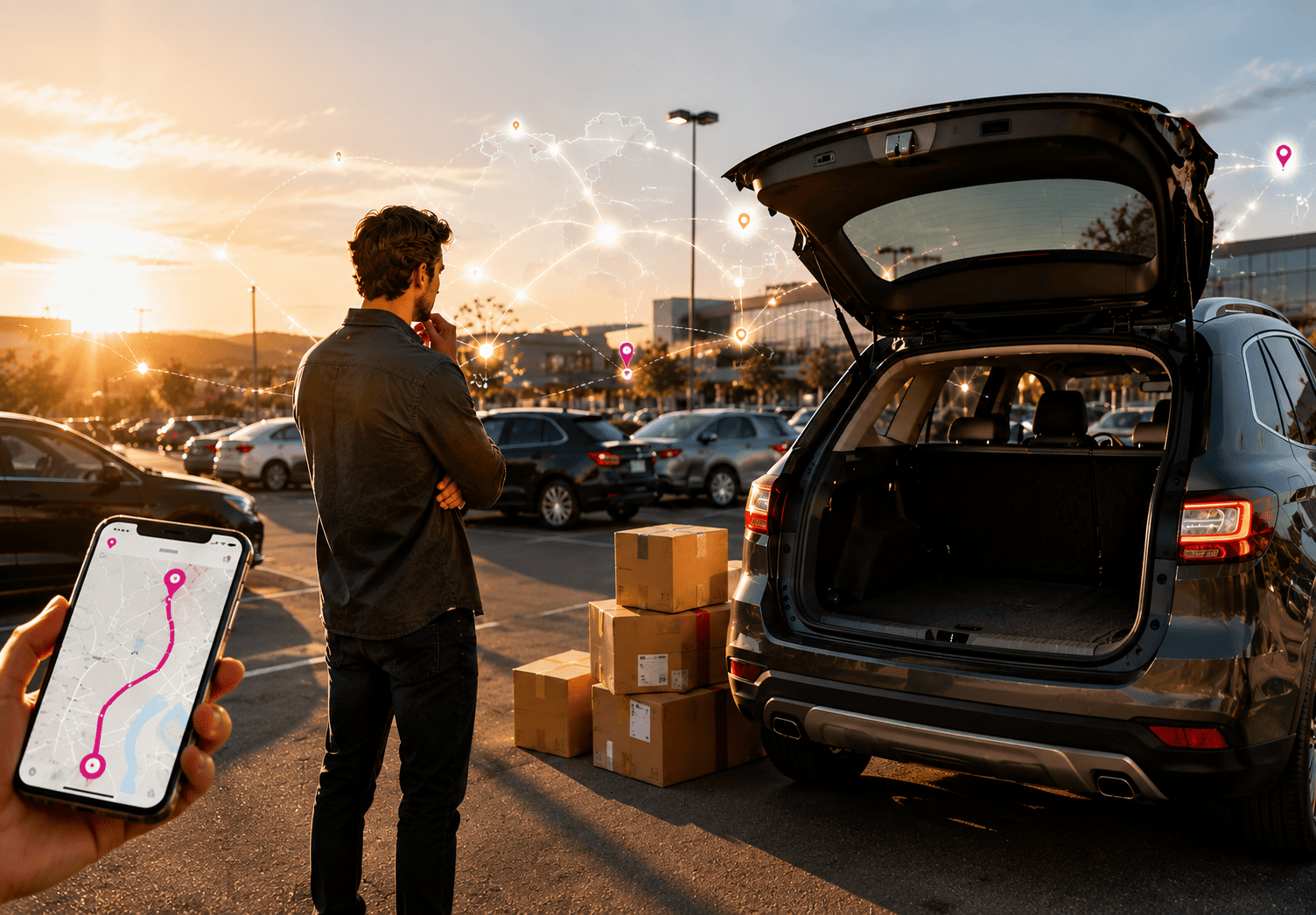 Coffre de voiture vide illustrant une opportunité de cotransportage entre particuliers.