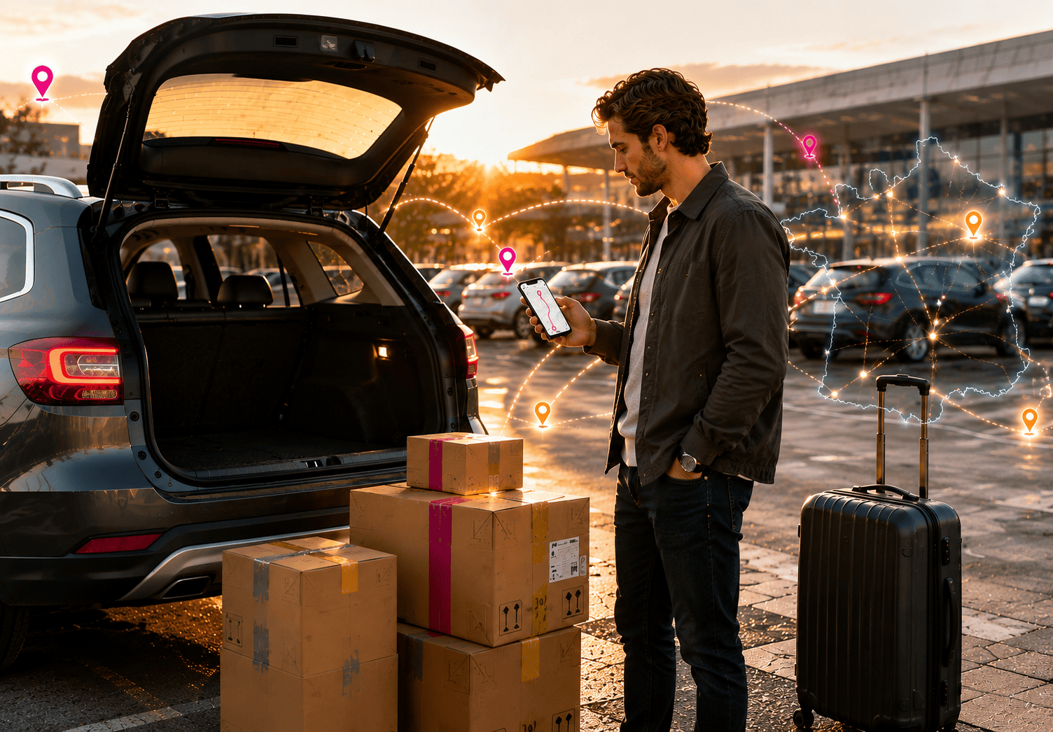 Particulier utilisant un trajet déjà prévu pour transporter des colis entre particuliers.