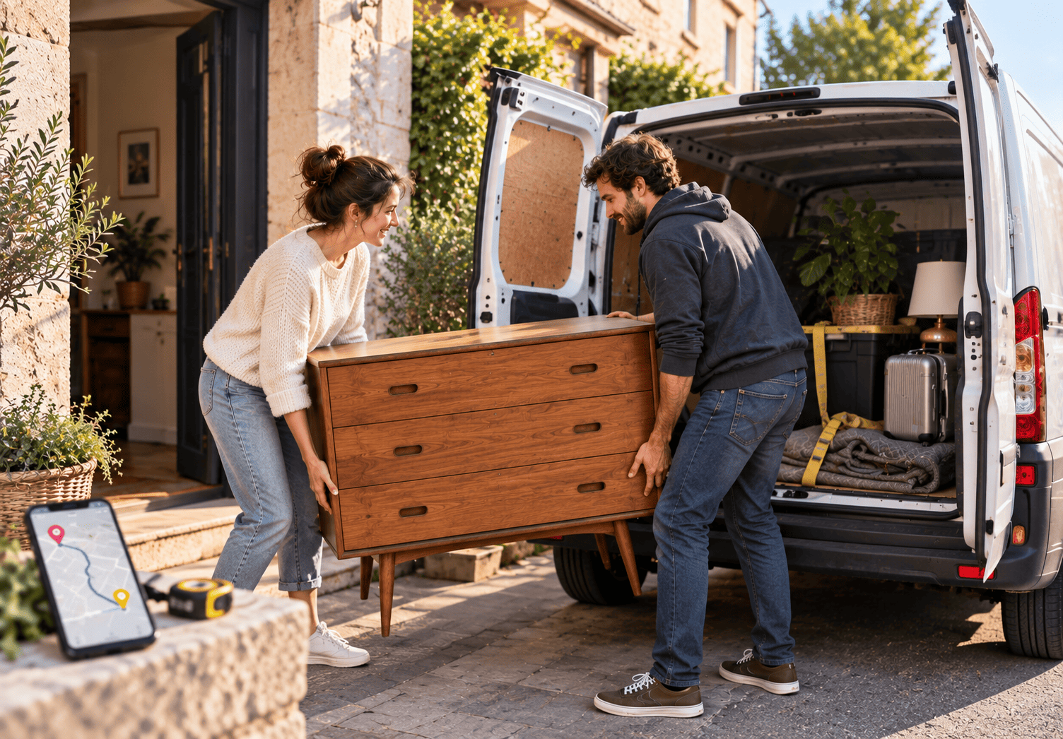 Transport d’un meuble acheté loin de chez soi avec une camionnette entre particuliers
