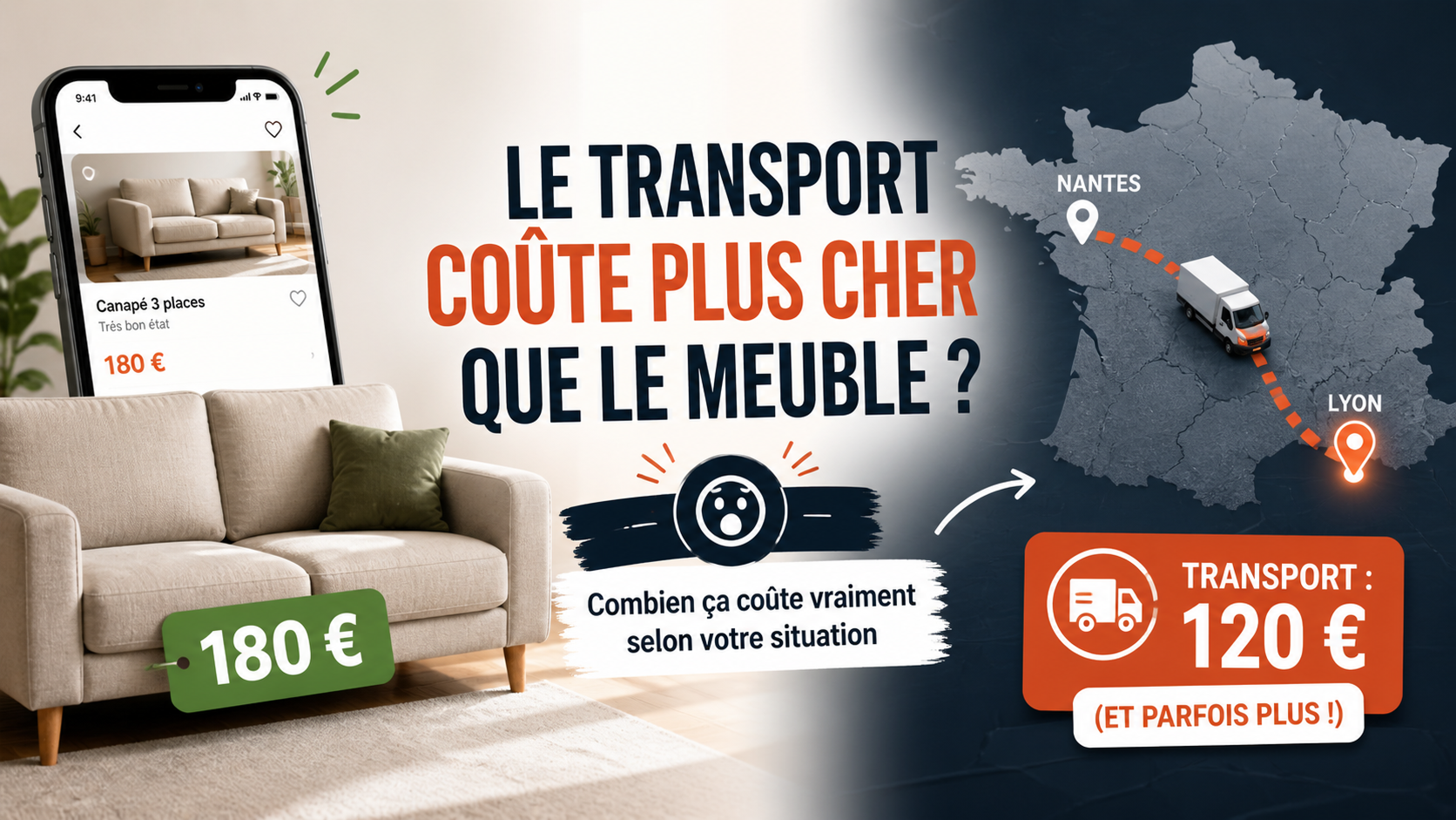 Prix transport meuble entre particuliers avec estimation selon distance et volume - Delivyou