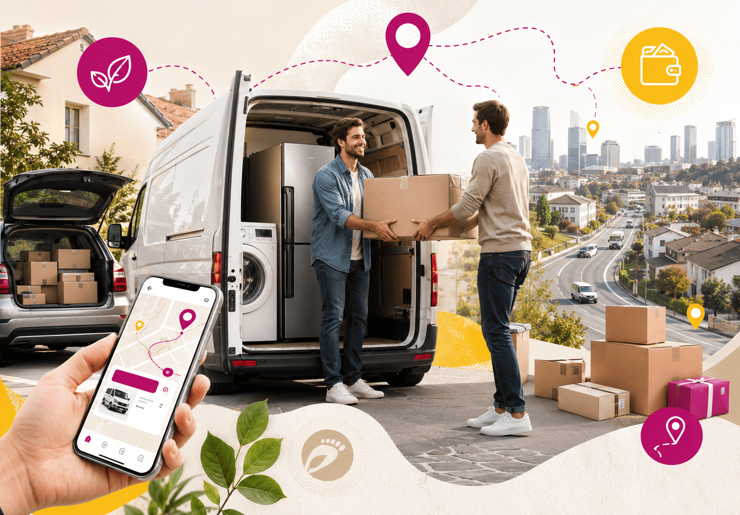 Livraison entre particuliers et cotransportage en France avec transport collaboratif de meubles, électroménager et colis dans un utilitaire.
