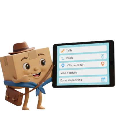 Particulier qui prépare un colis avant de publier son envoi sur la plateforme Delivyou