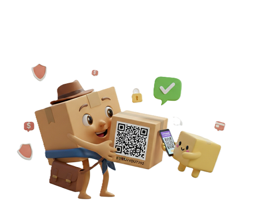 Expéditeur remettant son colis à un co-transporteur dans une ambiance conviviale et sécurisée