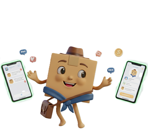 Rencontre entre expéditeur et co-transporteur pour la remise du colis dans une ambiance conviviale et sécurisée